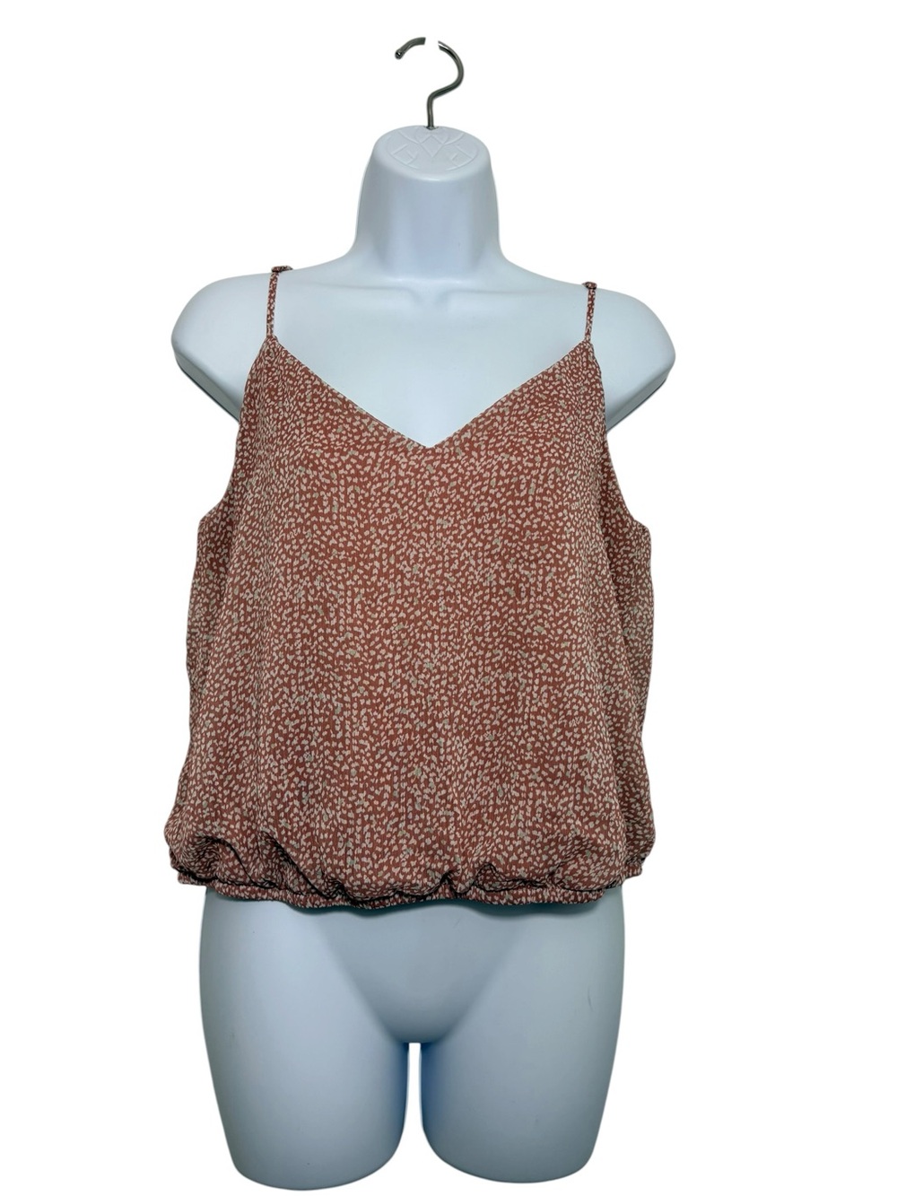 Nine Britton Dusty Rose Ditsy Floral Bubble Hem Cottagecore Cami Tank Top SzM